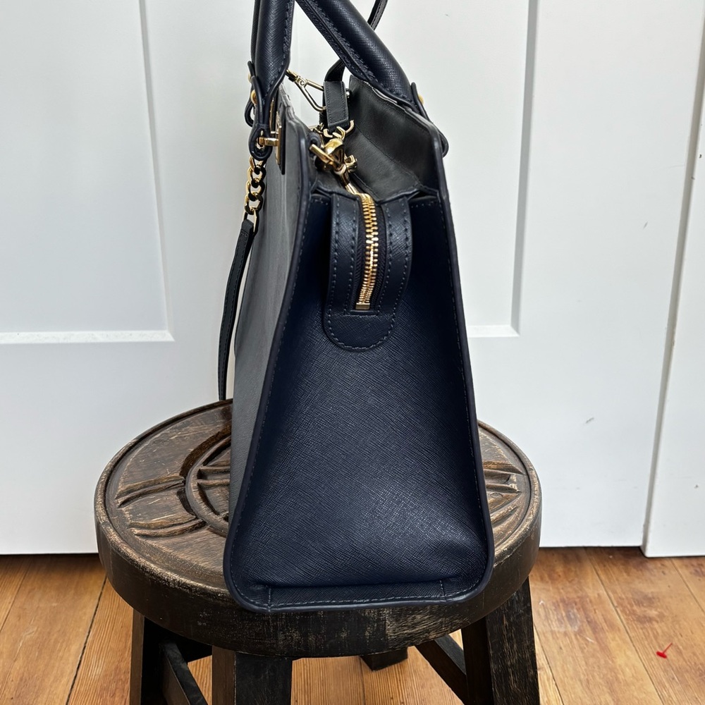 MICHAEL KORS Quinn Large Saffiano Leather Satchel (Color: Navy Blue) - Picture 9 of 15